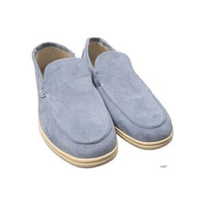 OLD MONEY Light Blue Suede Slip-On Loafer Men's Casual Shoes EU 45